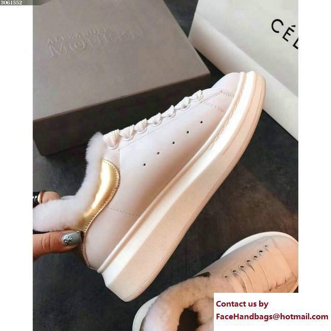 Alexander McQueen Shearling Lovers Sneakers White 2017