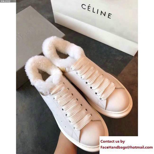 Alexander McQueen Shearling Lovers Sneakers White 2017