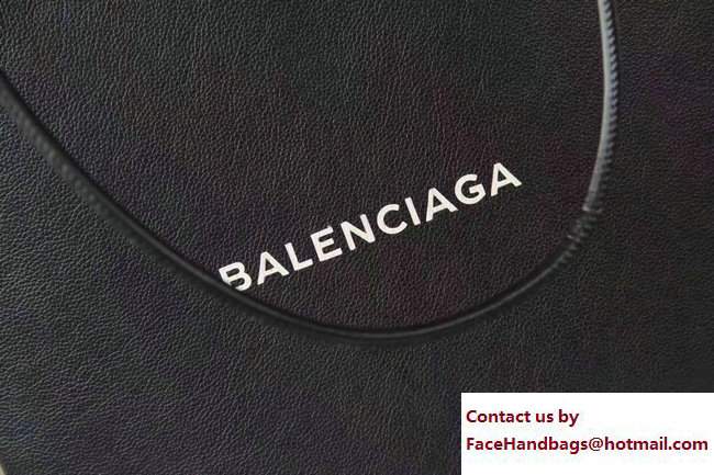 Balenciaga Logo Calfskin North-South Shopping Medium Bag Black 2017