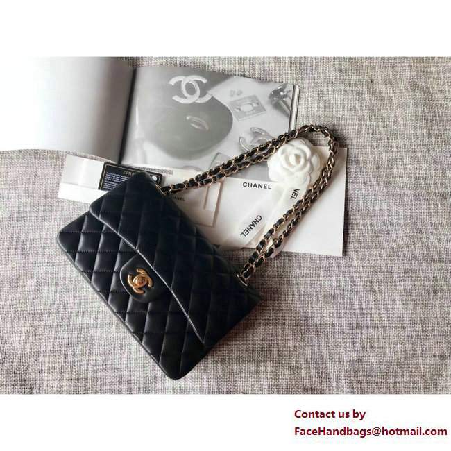 Chanel Lambskin Classic Flap New Small Bag A01113 Black/Gold 2018