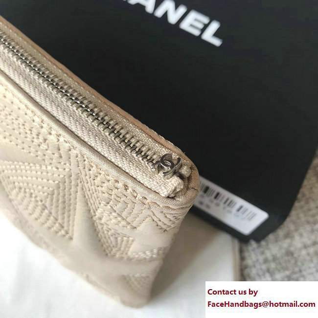 Chanel Metallic Star Embossed Mini Pouch Bag A70100 Beige 2017