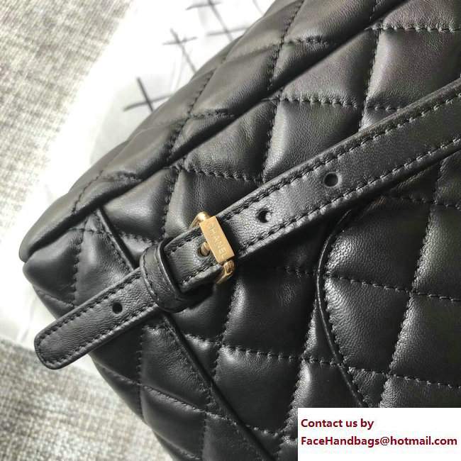 Chanel Quilted Lambskin Backpack Large Bag Black/Gold Fall Winter 2017