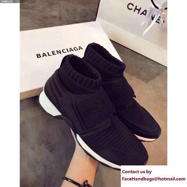 Chanel Stretch and Glittered Fabric Sneakers G33070 Black Spring 2018