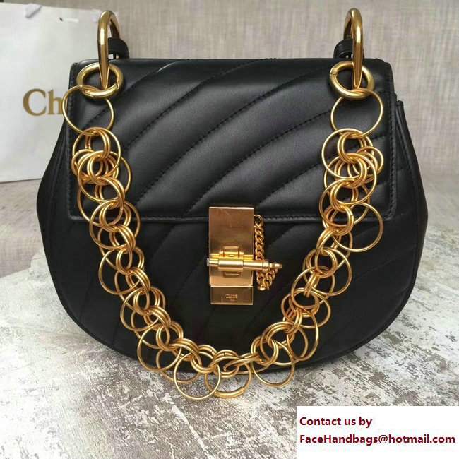 Chloe Quilted Drew Shoulder Bag Black Spring 2018