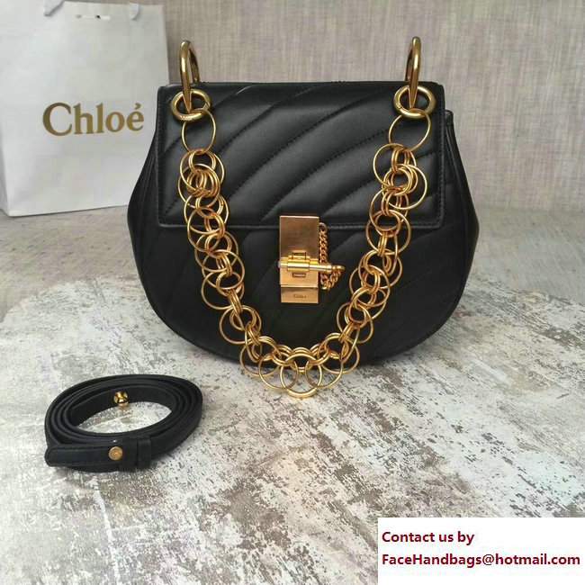 Chloe Quilted Drew Shoulder Bag Black Spring 2018