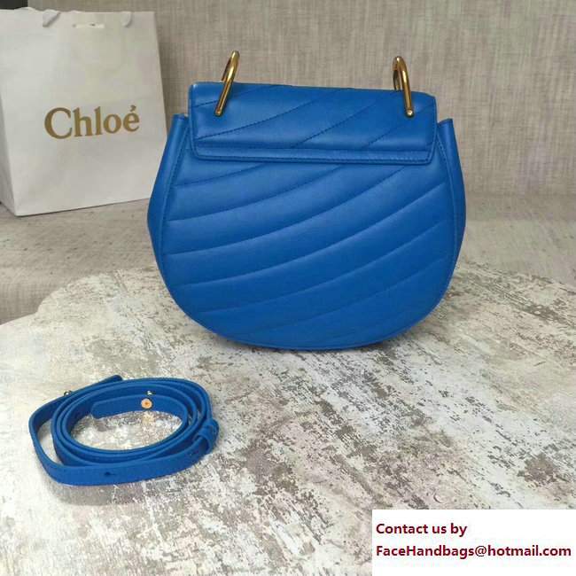 Chloe Quilted Drew Shoulder Bag Blue Spring 2018