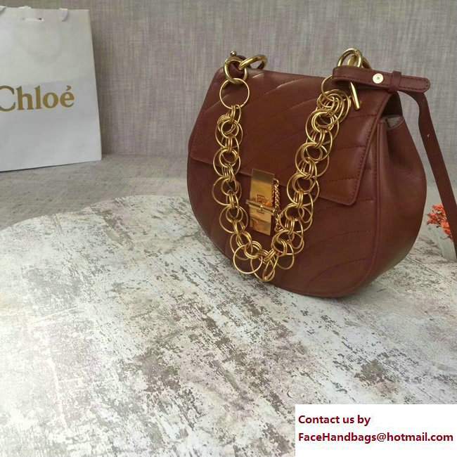 Chloe Quilted Drew Shoulder Bag Brown Spring 2018