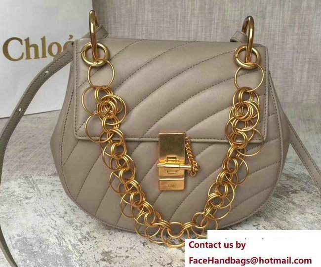 Chloe Quilted Drew Shoulder Bag Gray Spring 2018