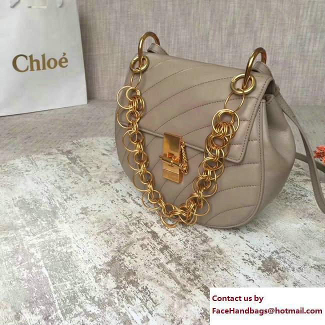 Chloe Quilted Drew Shoulder Bag Gray Spring 2018