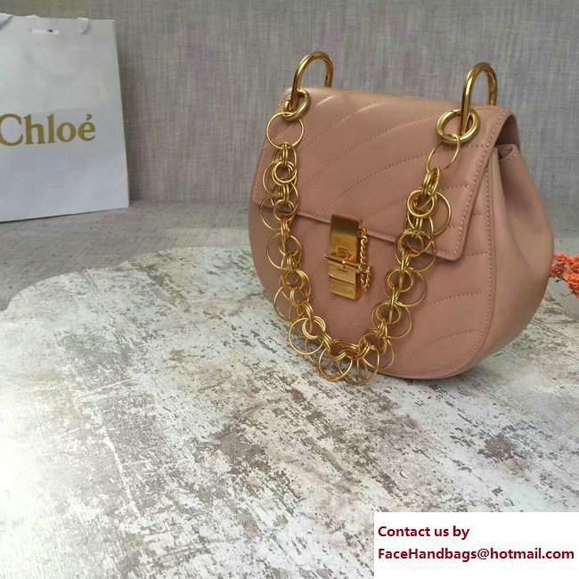 Chloe Quilted Drew Shoulder Bag Nude Spring 2018