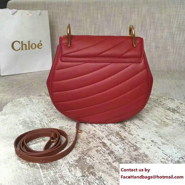 Chloe Quilted Drew Shoulder Bag Red Spring 2018