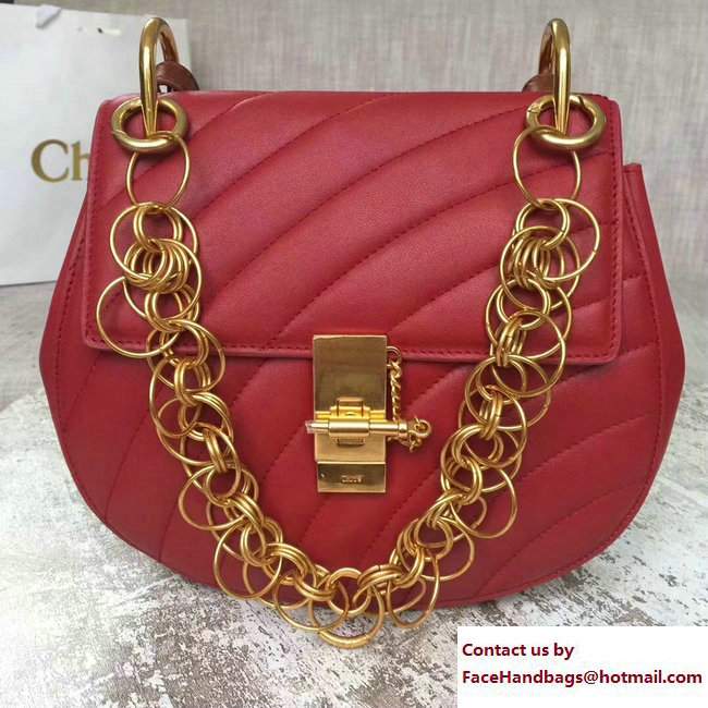 Chloe Quilted Drew Shoulder Bag Red Spring 2018