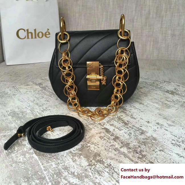 Chloe Quilted Mini Drew Shoulder Bag Black Spring 2018