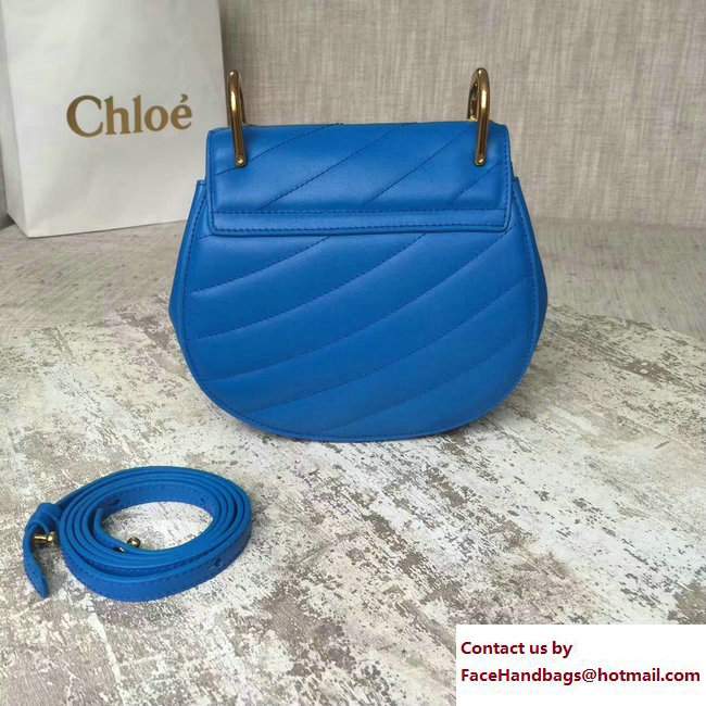 Chloe Quilted Mini Drew Shoulder Bag Blue Spring 2018