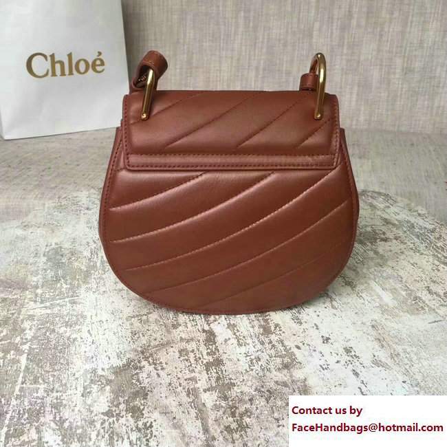 Chloe Quilted Mini Drew Shoulder Bag Brown Spring 2018