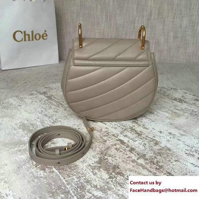 Chloe Quilted Mini Drew Shoulder Bag Gray Spring 2018