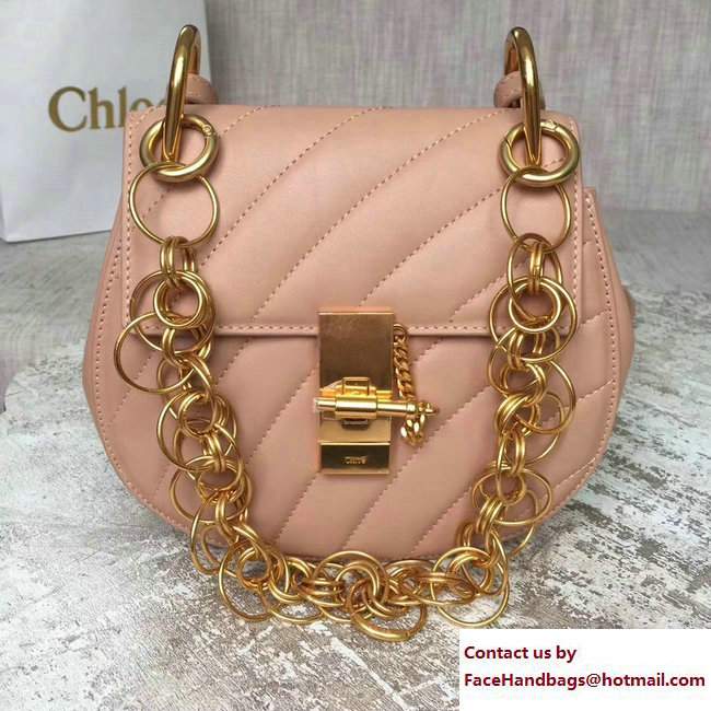 Chloe Quilted Mini Drew Shoulder Bag Nude Spring 2018