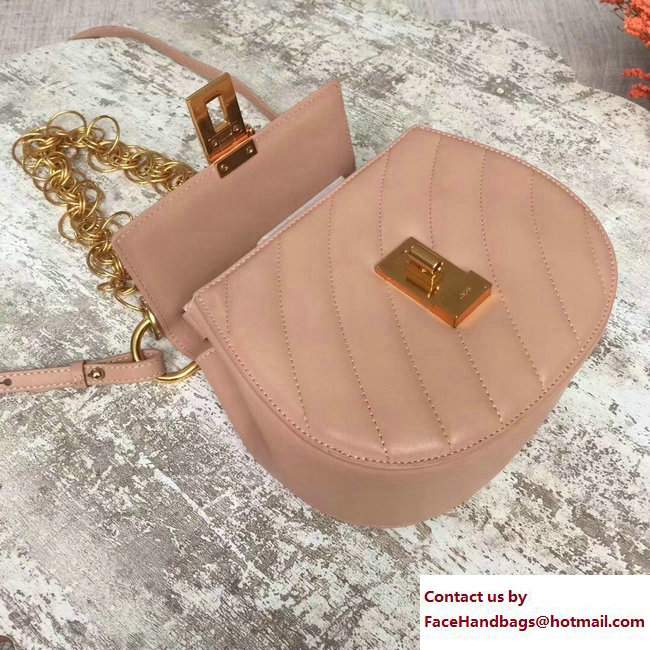 Chloe Quilted Mini Drew Shoulder Bag Nude Spring 2018