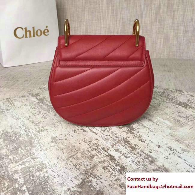 Chloe Quilted Mini Drew Shoulder Bag Red Spring 2018