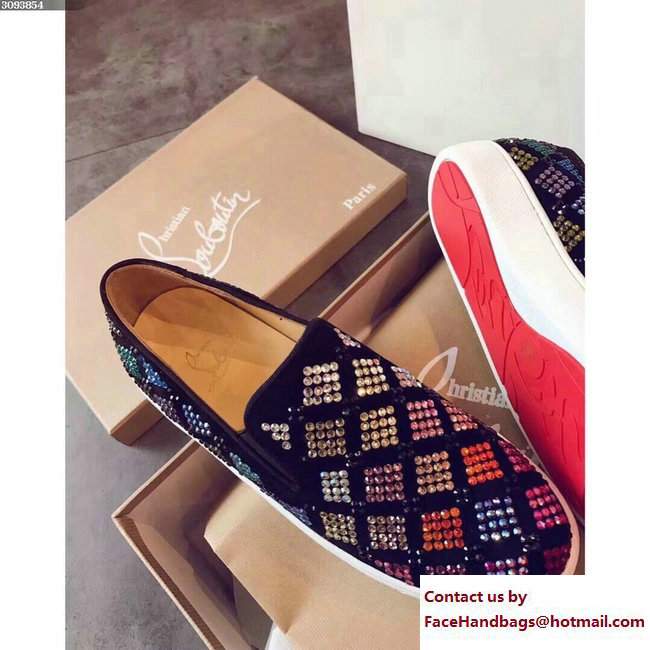 Christian Louboutin Suede Crystals Flats Sneakers 2017