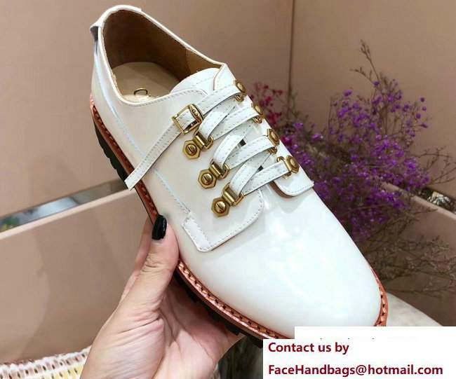 Dior Calfskin Leather Derby Shoes White 2018