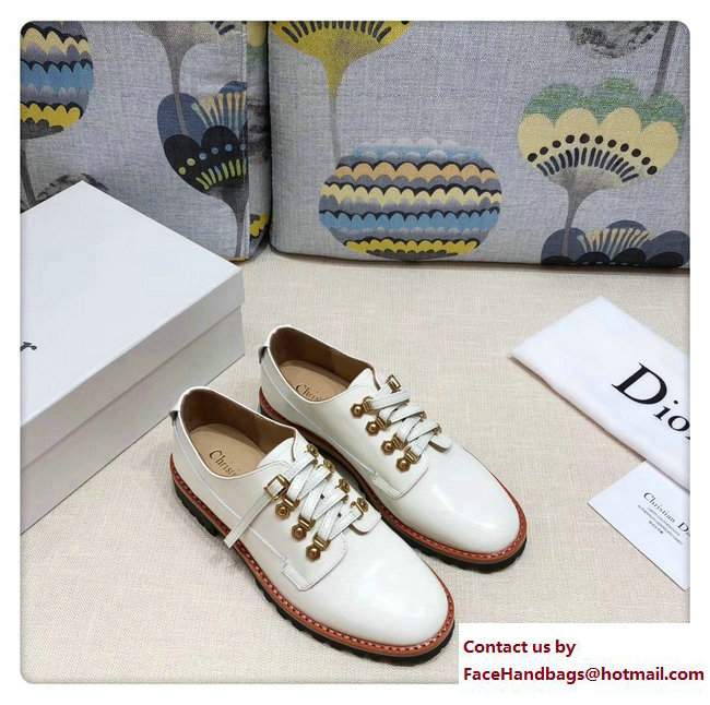 Dior Calfskin Leather Derby Shoes White 2018