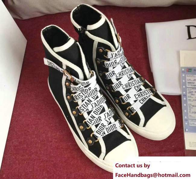 Dior Canvas J'Adior Laces High-Top Trainer Sneakers Black Cruise 2018