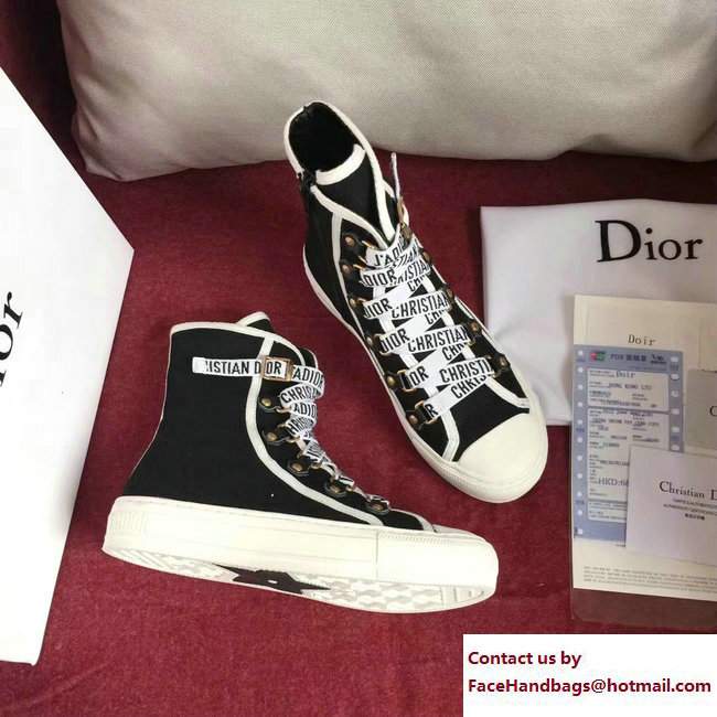 Dior Canvas J'Adior Laces High-Top Trainer Sneakers Black Cruise 2018