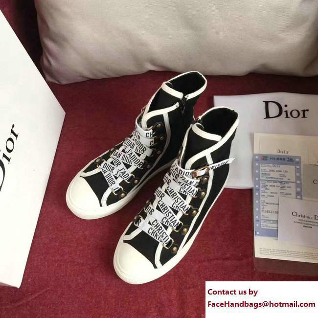 Dior Canvas J'Adior Laces High-Top Trainer Sneakers Black Cruise 2018