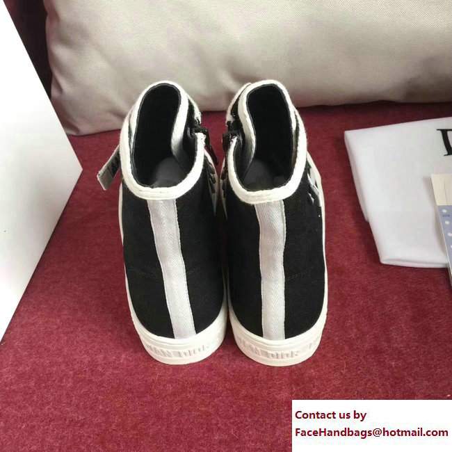 Dior Canvas J'Adior Laces High-Top Trainer Sneakers Black Cruise 2018