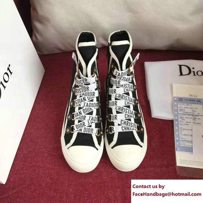 Dior Canvas J'Adior Laces High-Top Trainer Sneakers Black Cruise 2018