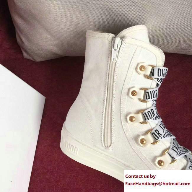 Dior Canvas J'Adior Laces High-Top Trainer Sneakers White Cruise 2018