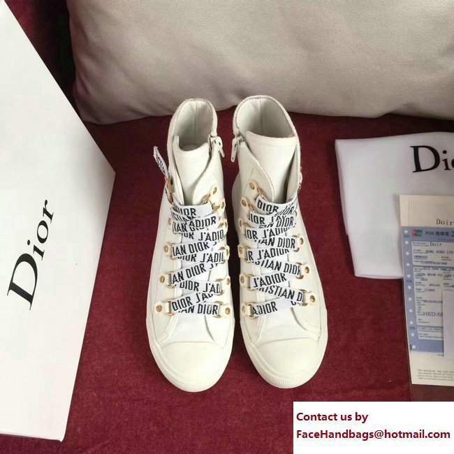 Dior Canvas J'Adior Laces High-Top Trainer Sneakers White Cruise 2018