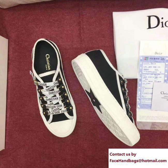 Dior Canvas J'Adior Laces Low-Top Trainer Sneakers Black Cruise 2018