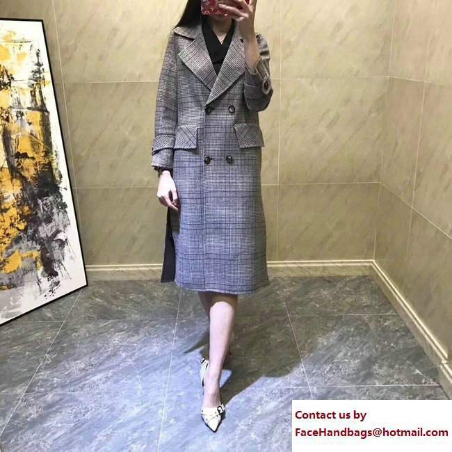 Dior Grid Gray Coat 2018