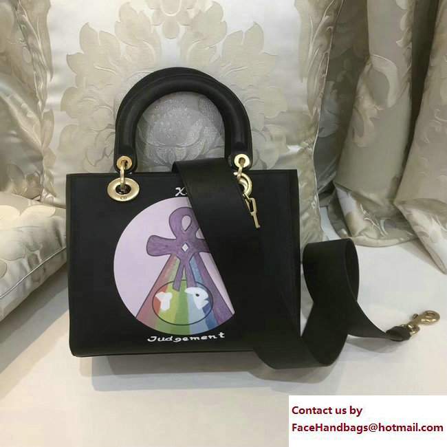 Dior Judgement Handpainted Lady Dior Bag Black Cruise 2018