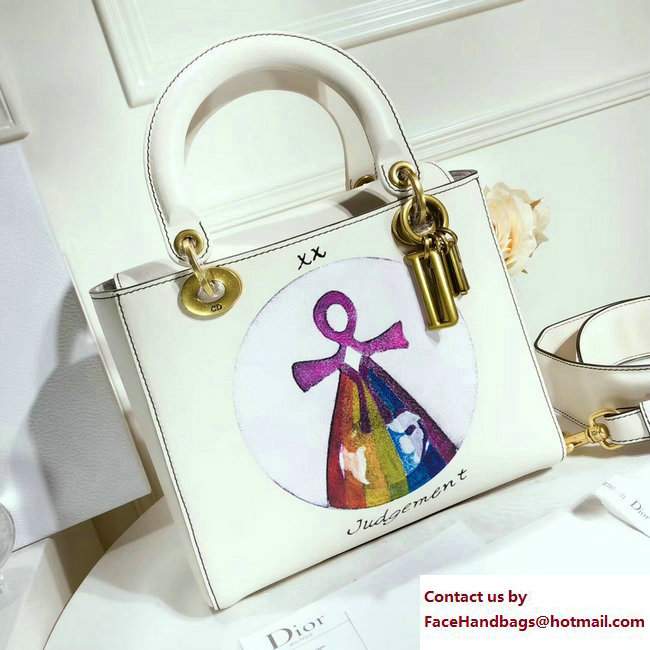 Dior Judgement Handpainted Lady Dior Bag White Cruise 2018