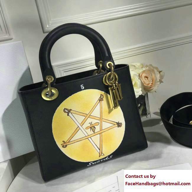 Dior Swords Handpainted Lady Dior Bag Black Cruise 2018