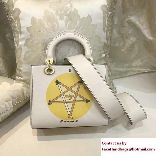 Dior Swords Handpainted Lady Dior Bag White Cruise 2018