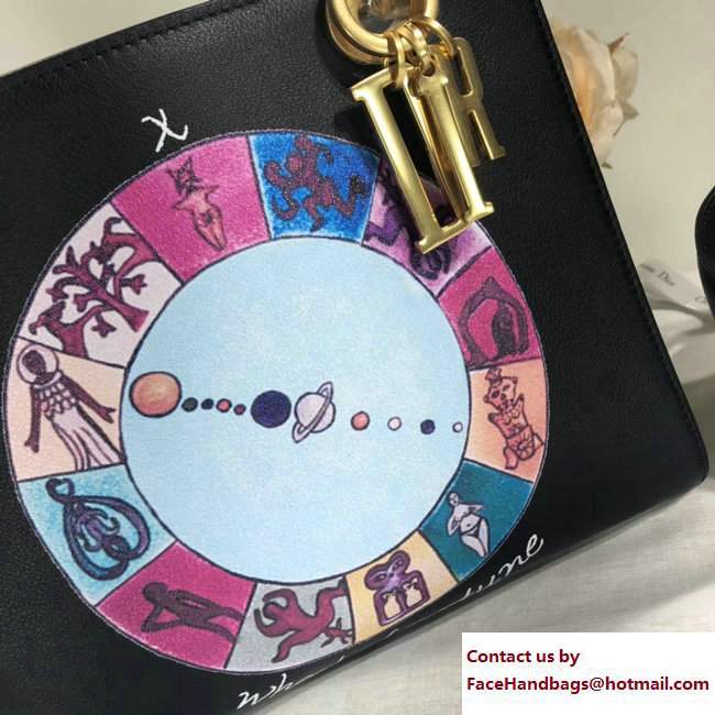 Dior Wheel of Fortune Handpainted Lady Dior Bag Black Cruise 2018