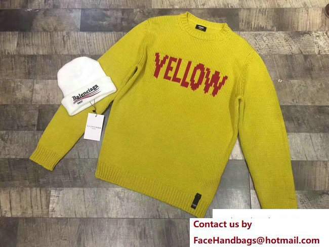 FENDI YELLOW CASHMERE SWEATER