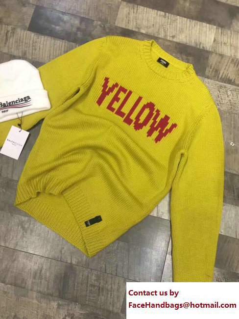 FENDI YELLOW CASHMERE SWEATER