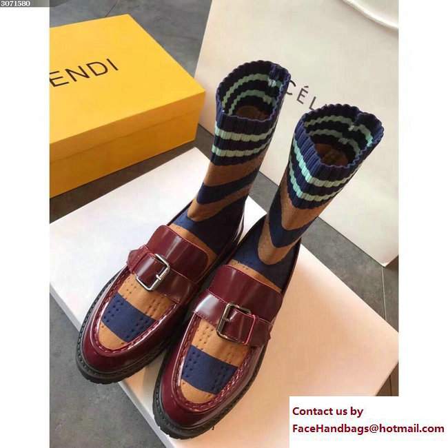 Fendi Brushed Calfskin Rockoko Loafers Burgundy 2017