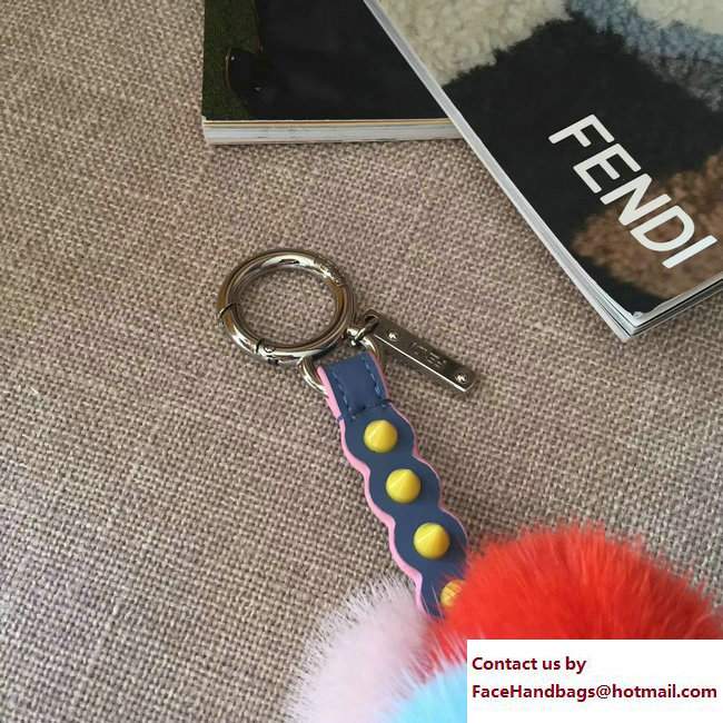 Fendi Multicolour Fox Fur Ice Cream Key Charm 01 2018