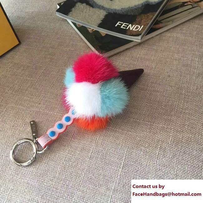 Fendi Multicolour Fox Fur Ice Cream Key Charm 02 2018