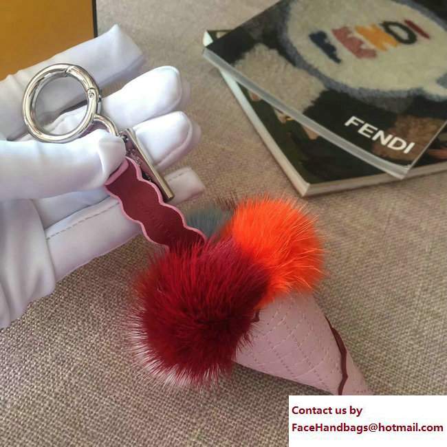 Fendi Multicolour Fox Fur Ice Cream Key Charm 03 2018