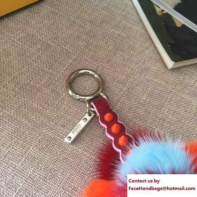 Fendi Multicolour Fox Fur Ice Cream Key Charm 03 2018