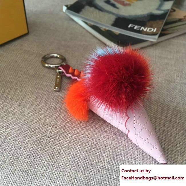 Fendi Multicolour Fox Fur Ice Cream Key Charm 03 2018