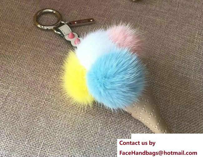 Fendi Multicolour Fox Fur Ice Cream Key Charm 04 2018