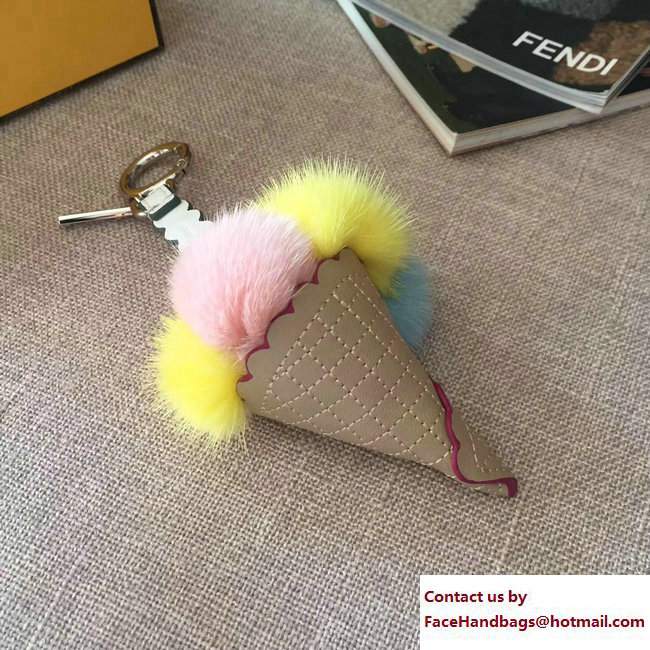 Fendi Multicolour Fox Fur Ice Cream Key Charm 04 2018